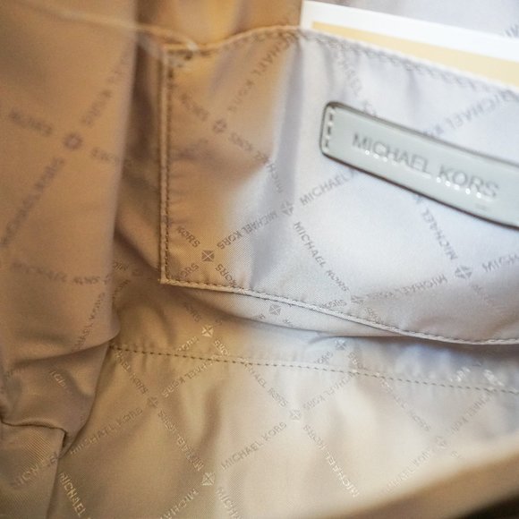 Michael Kors Avril Small Top Zip Satchel Shoulder Bag MK White Grey - Picture 5 of 7
